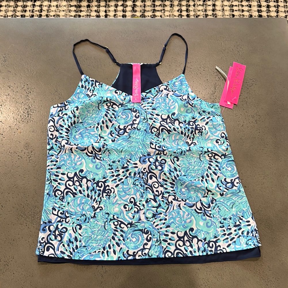 NWT Lilly Pulitzer reversible Dusk Top S LIGHT AQUA SPRITZ